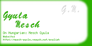 gyula mesch business card